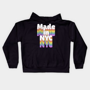 Made In NYC //\\//\\//\\ Retro Typography Design Kids Hoodie